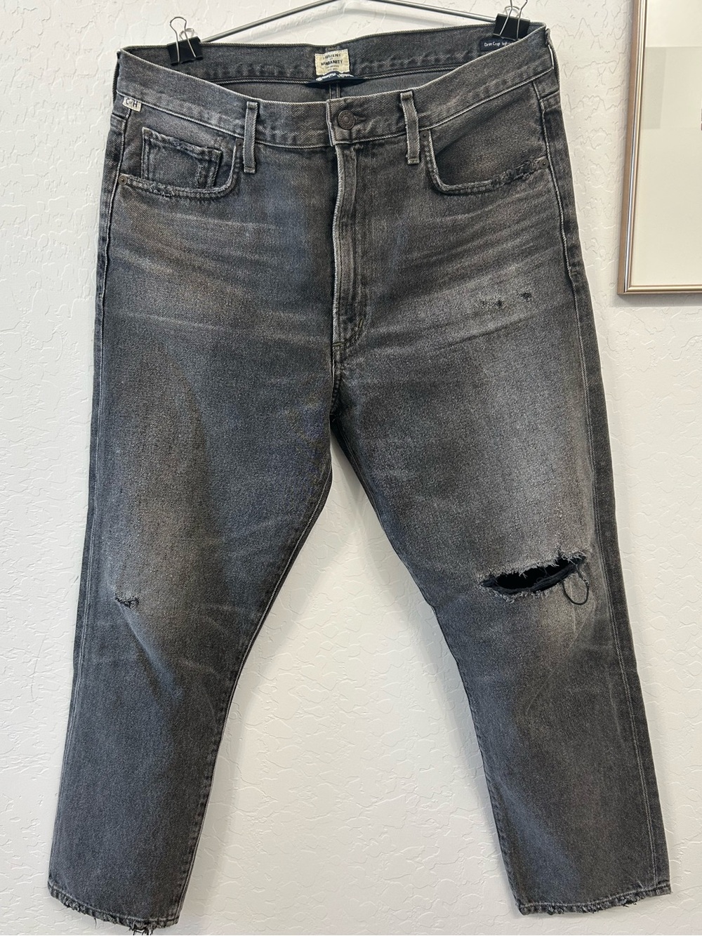 Citizens of Humanity - Dree Crop High Rise Slim Straight Leg washed black 32